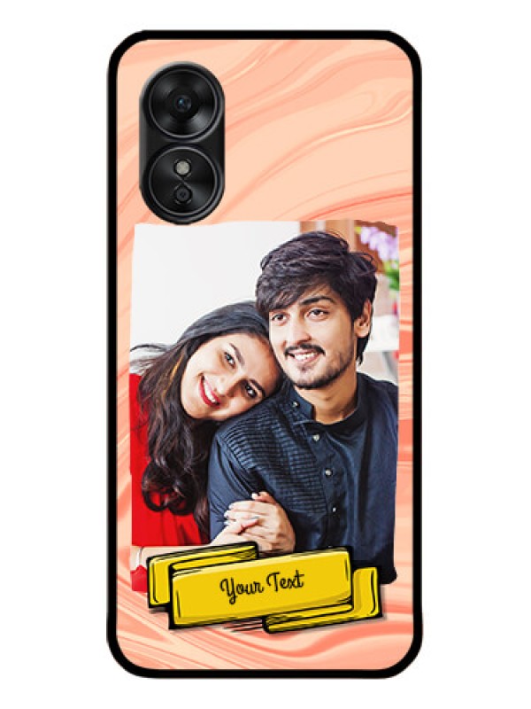 Custom Oppo A17 Custom Metal Phone CaseMarble Texture Design