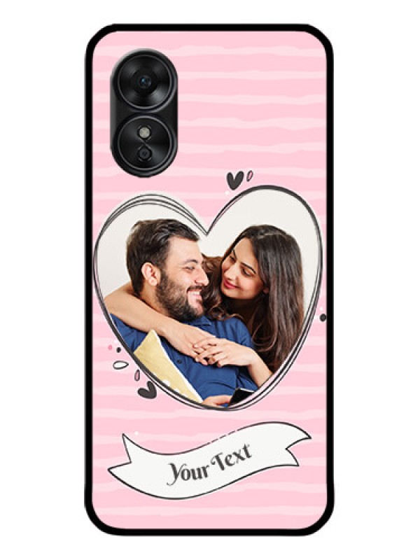 Custom Oppo A17 Custom Metal Phone CaseVintage Heart Design