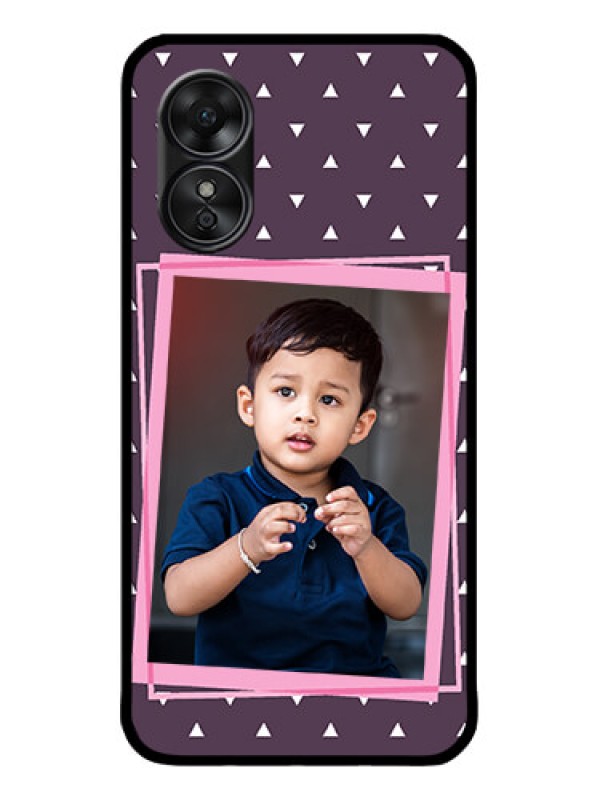 Custom Oppo A17 Custom Metal Phone CaseTriangle Pattern Dotted Design