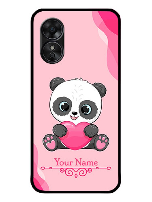 Custom Oppo A17 Custom Metal Phone CaseCute Panda Design