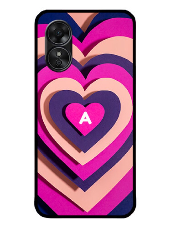 Custom Oppo A17 Custom Metal Phone CaseCute Heart Pattern Design