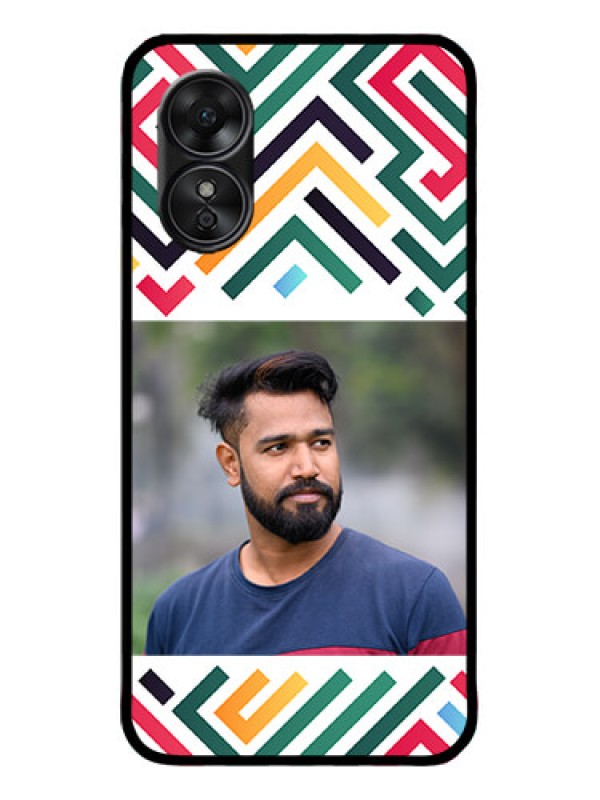 Custom Oppo A17 Custom Metal Phone CaseColorful Maze Pattern Design