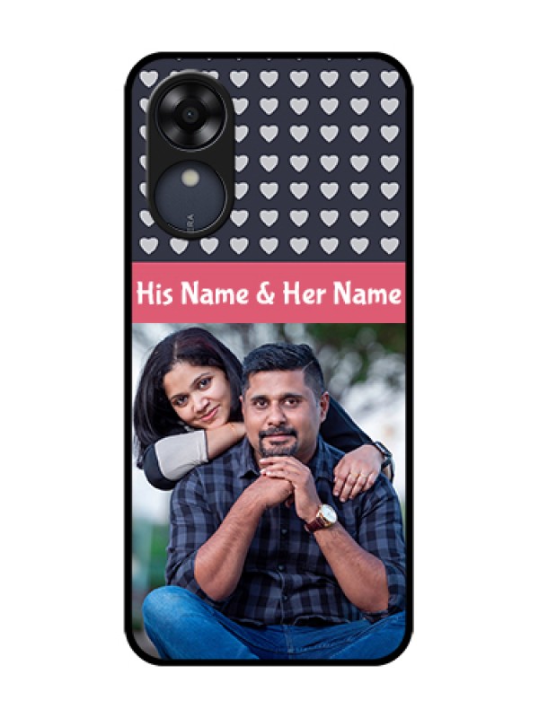 Custom Oppo A17k Custom Metal Phone Case - Love Symbols Design