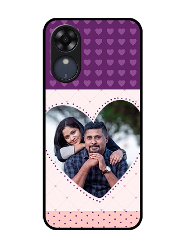 Custom Oppo A17k Custom Metal Phone Case - Violet Love Dots Design
