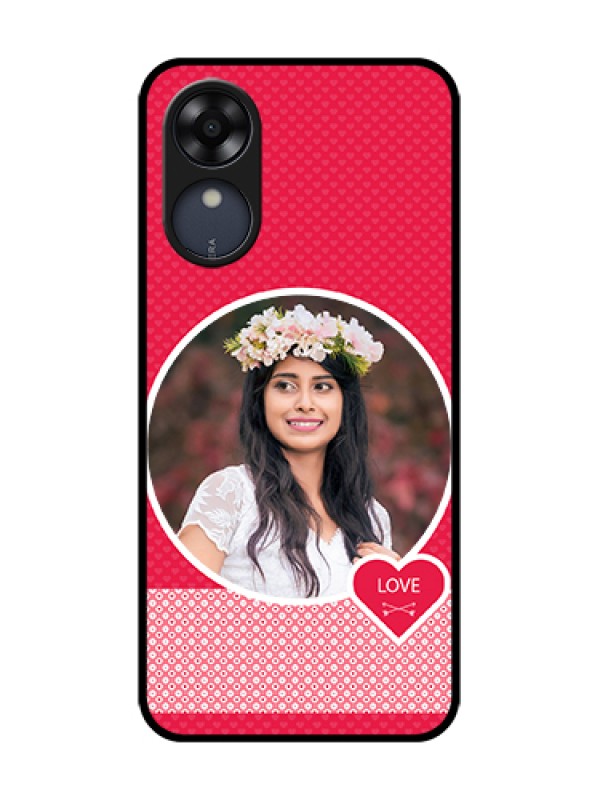 Custom Oppo A17k Custom Metal Phone Case - Pink Color Pattern Design