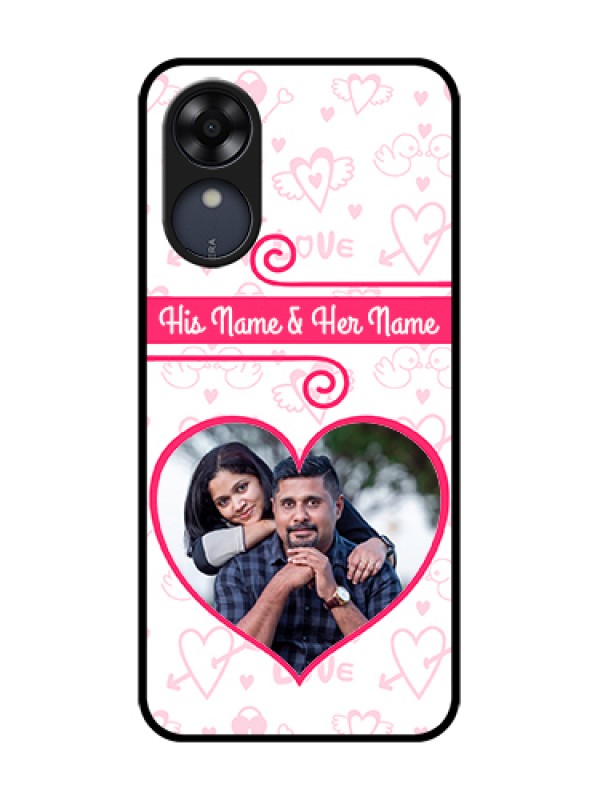 Custom Oppo A17k Custom Metal Phone Case - Heart Shape Love Design