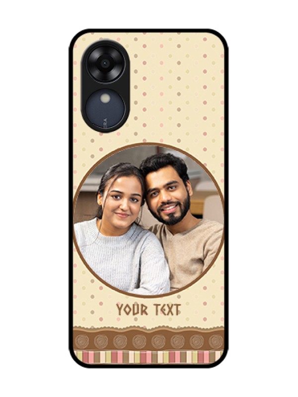 Custom Oppo A17k Custom Metal Phone Case - Brown Dotted Mobile Case Design