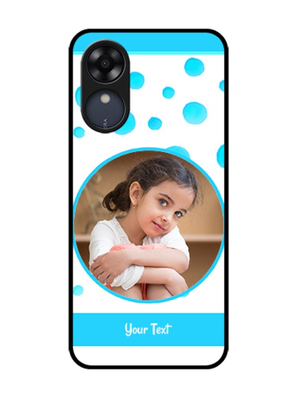 Custom Oppo A17k Custom Metal Phone Case - Blue Bubbles Pattern Design