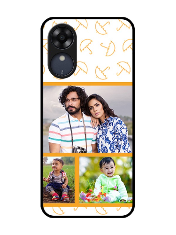 Custom Oppo A17k Custom Metal Phone Case - Yellow Pattern Design