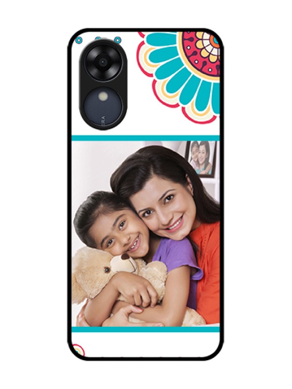 Custom Oppo A17k Custom Metal Phone Case - Flower Design