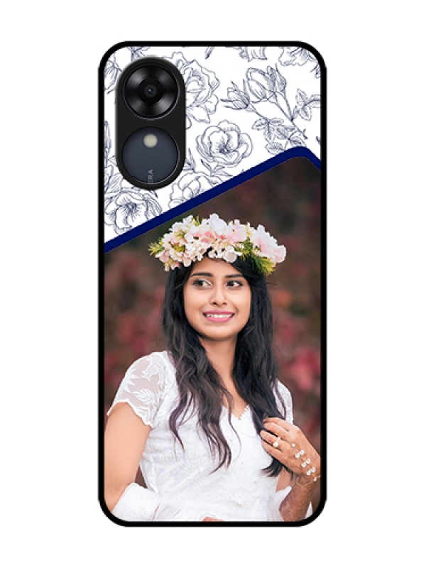 Custom Oppo A17k Custom Metal Phone Case - Classy Floral Design