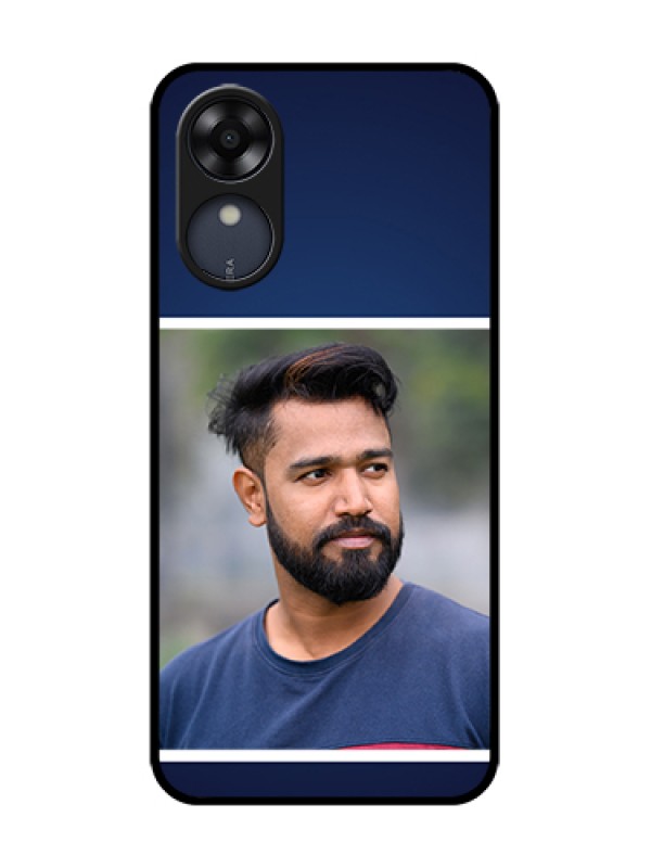 Custom Oppo A17k Custom Metal Phone Case - Simple Royal Blue Design