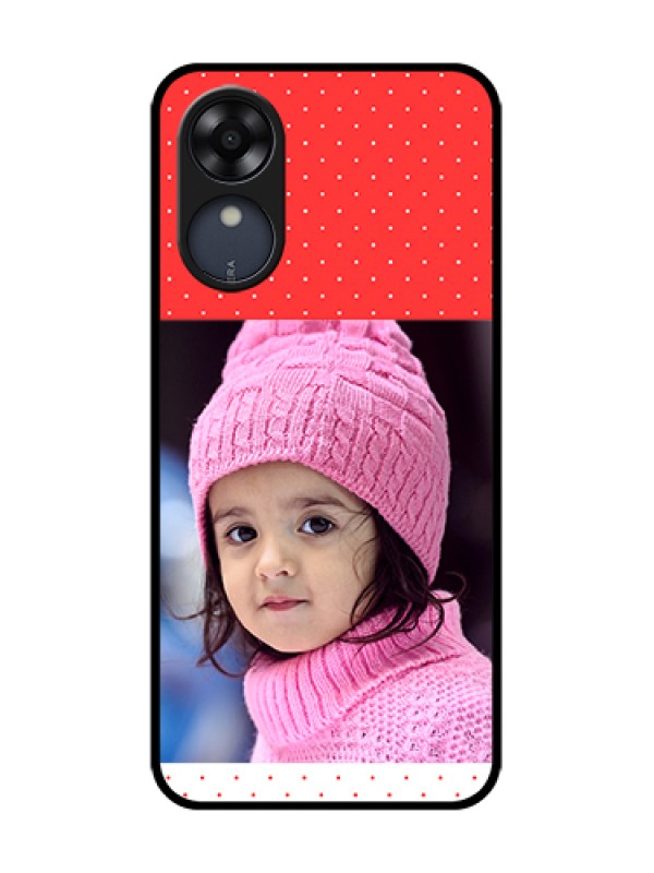 Custom Oppo A17k Custom Metal Phone Case - Red Pattern Design