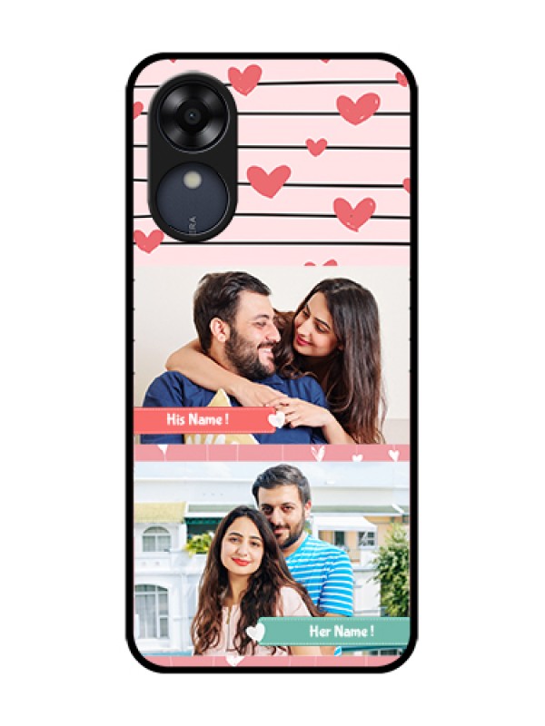 Custom Oppo A17k Custom Metal Phone Case - Photo With Heart Design