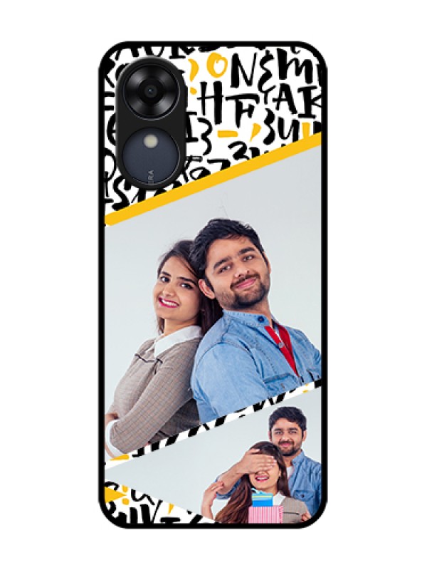 Custom Oppo A17k Custom Metal Phone Case - Letters Pattern Design