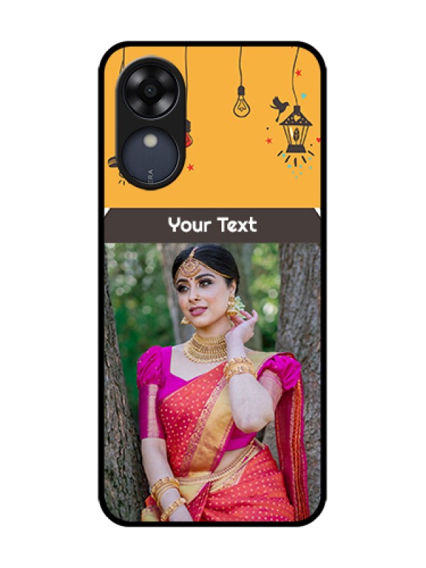 Custom Oppo A17k Custom Metal Phone Case - With Family Picture And Icons