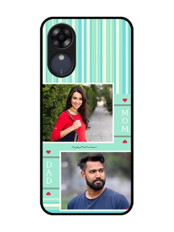 Custom Oppo A17k Custom Metal Phone Case - Mom and Dad Pic Design