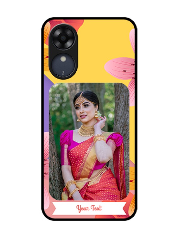 Custom Oppo A17k Custom Metal Phone Case - 3 Image With Vintage Floral Design