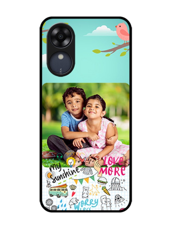Custom Oppo A17k Custom Metal Phone Case - Doodle Love Design