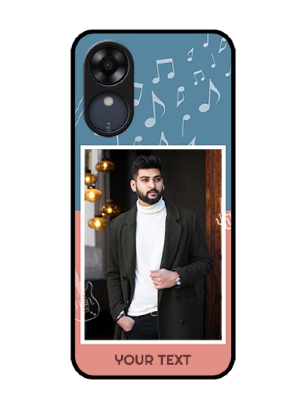 Custom Oppo A17k Custom Metal Phone Case - With Color Musical Note Design