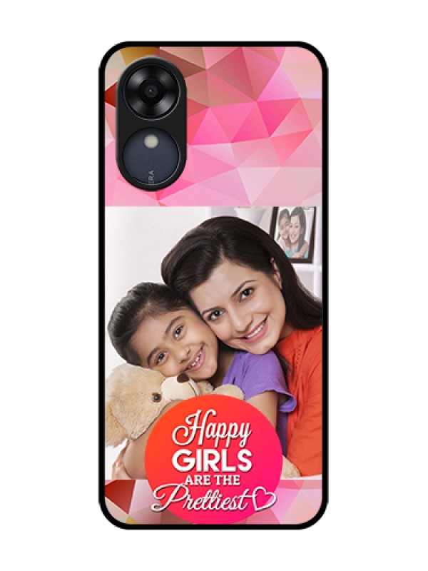 Custom Oppo A17k Custom Metal Phone Case - Abstract Triangle Design