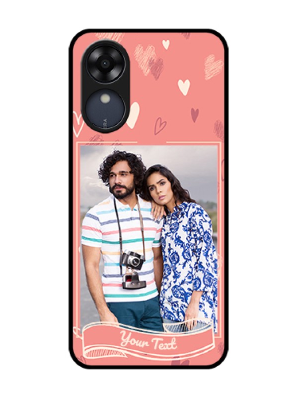 Custom Oppo A17k Custom Metal Phone Case - Love Doodle Art Design