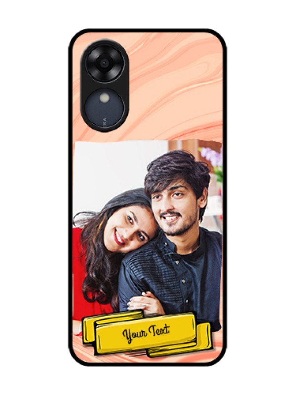 Custom Oppo A17k Custom Metal Phone Case - Marble Texture Design