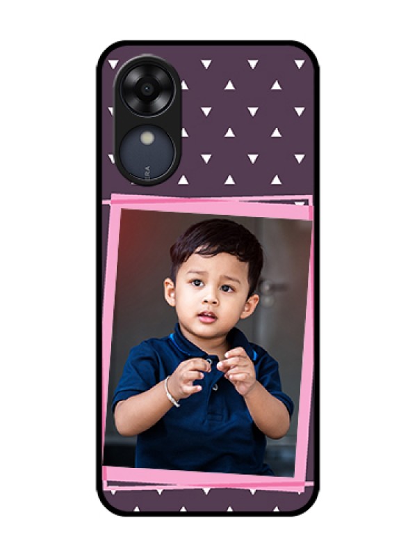 Custom Oppo A17k Custom Metal Phone Case - Triangle Pattern Dotted Design