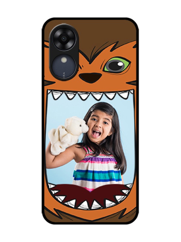 Custom Oppo A17k Custom Metal Phone Case - Owl Monster Back Case Design