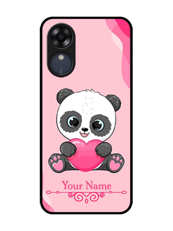 Custom Oppo A17k Custom Metal Phone Case - Cute Panda Design