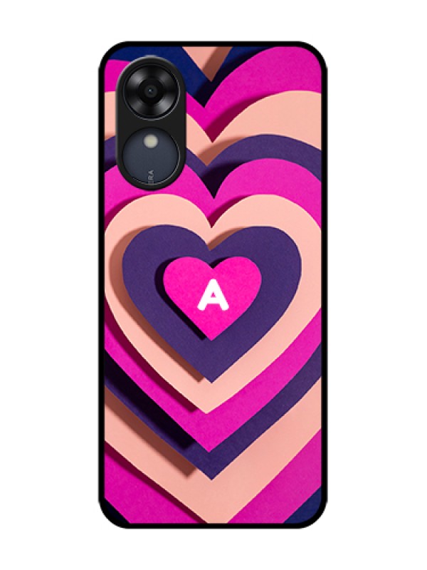 Custom Oppo A17k Custom Metal Phone Case - Cute Heart Pattern Design