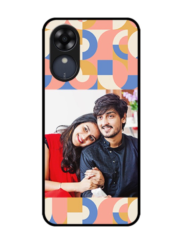 Custom Oppo A17k Custom Metal Phone Case - Semi - Circle Maze Pattern Design