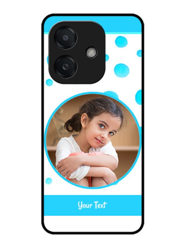 Custom Oppo A3 5G Custom Metal Phone Case - Blue Bubbles Pattern Design