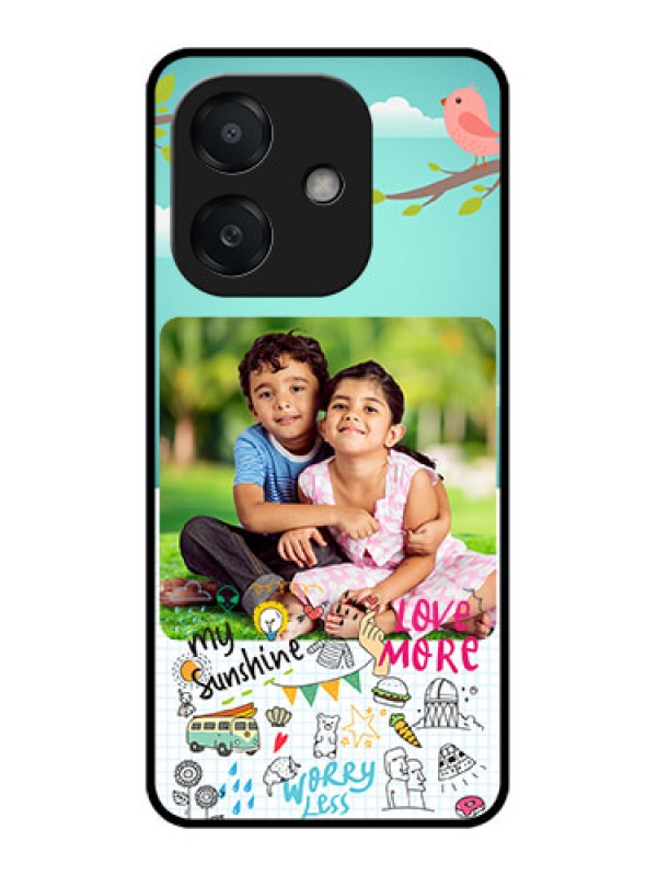 Custom Oppo A3 5G Custom Metal Phone Case - Doodle Love Design