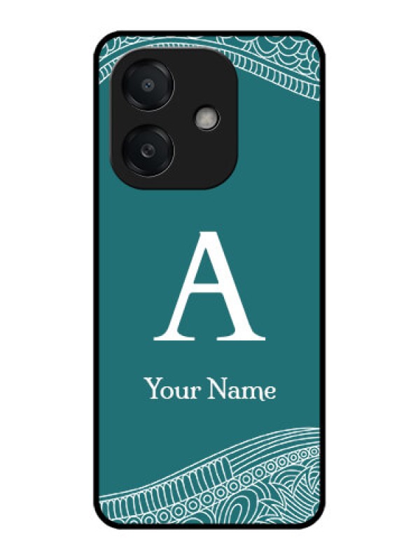 Custom Oppo A3 5G Custom Metal Phone Case - Line Art Pattern With Custom Name Design
