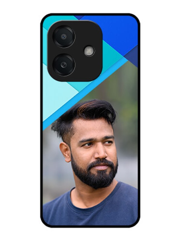 Custom Oppo A3X 4G Custom Metal Phone Case - Blue Pattern Design