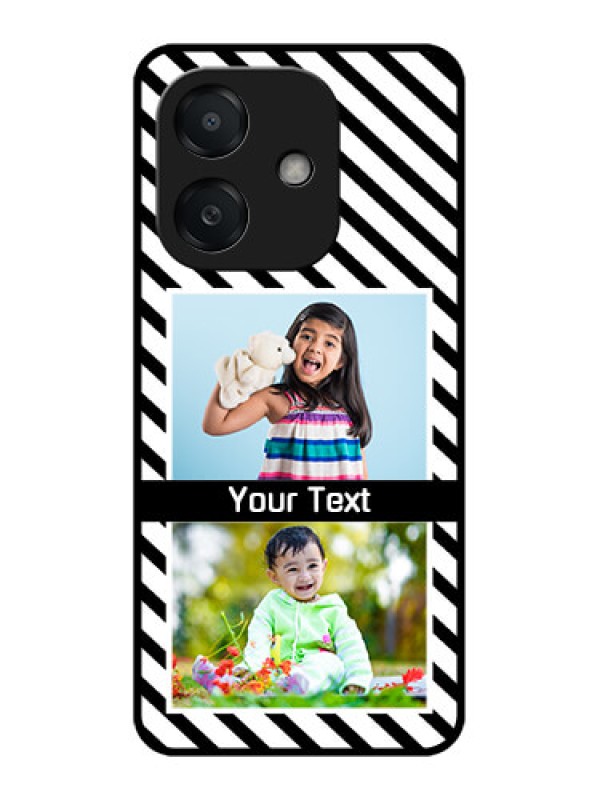 Custom Oppo A3X 4G Custom Metal Phone Case - Black And White Stripes Design