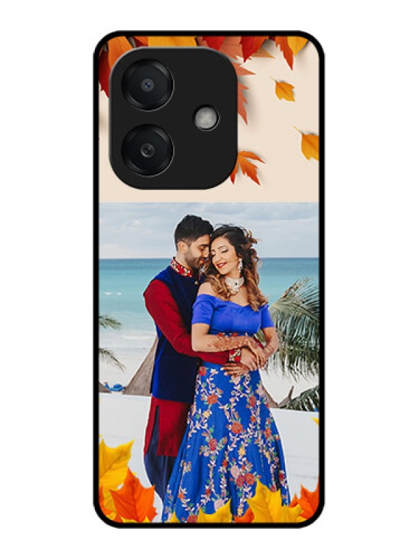 Custom Oppo A3X 4G Custom Metal Phone Case - Autumn Maple Leaves Design