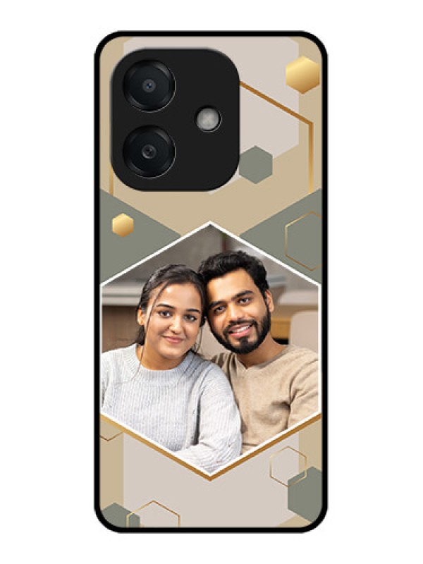 Custom Oppo A3X 4G Custom Metal Phone Case - Stylish Hexagon Pattern Design