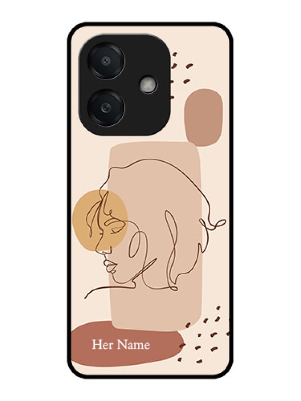 Custom Oppo A3X 4G Custom Metal Phone Case - Calm Woman Line Art Design