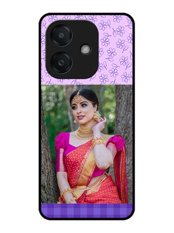 Custom Oppo A3X 5G Custom Metal Phone CasePurple Floral Design