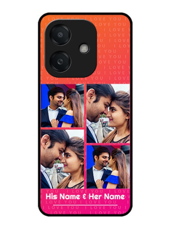 Custom Oppo A3X 5G Custom Metal Phone CaseI Love You Pink Design