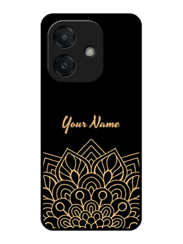 Custom Oppo A3X 5G Custom Metal Phone CaseGolden Mandala Design