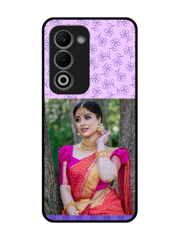 Custom Oppo A5 5G Custom Metal Phone Case - Purple Floral Design