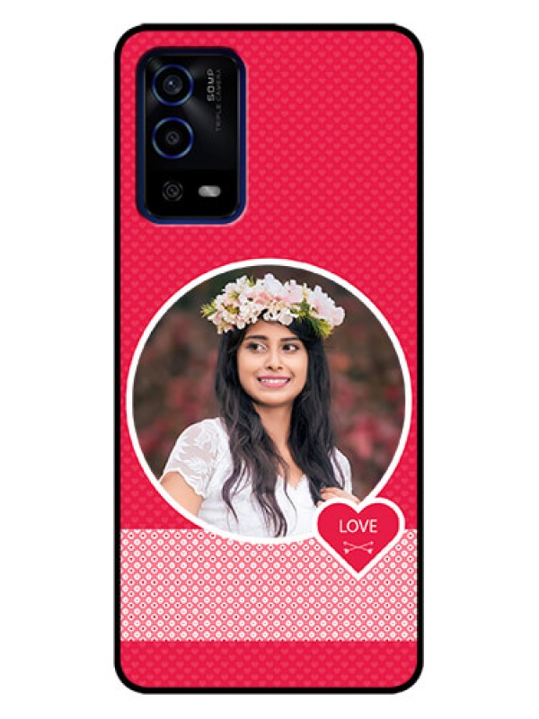 Custom Oppo A55 Custom Metal Phone Case - Pink Color Pattern Design