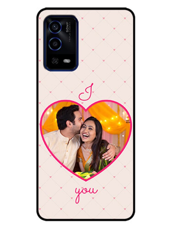 Custom Oppo A55 Custom Metal Phone Case - Heart Shape Design