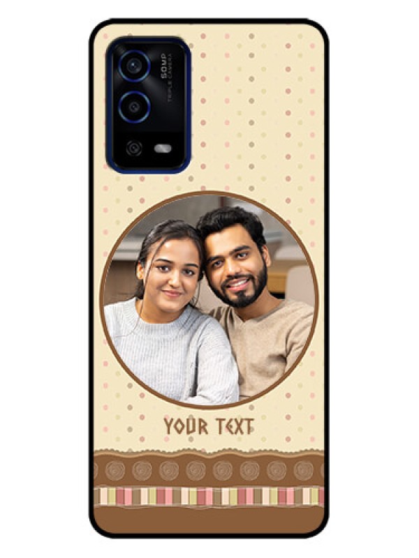 Custom Oppo A55 Custom Metal Phone Case - Brown Dotted Mobile Case Design