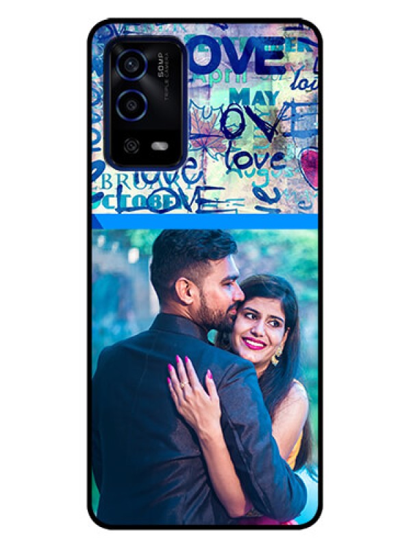 Custom Oppo A55 Custom Metal Phone Case - Colorful Love Design