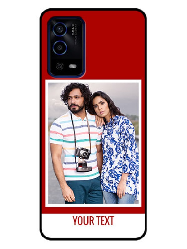 Custom Oppo A55 Custom Metal Phone Case - Red Color Design