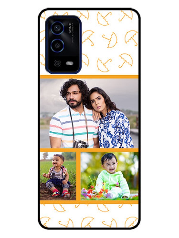 Custom Oppo A55 Custom Metal Phone Case - Yellow Pattern Design